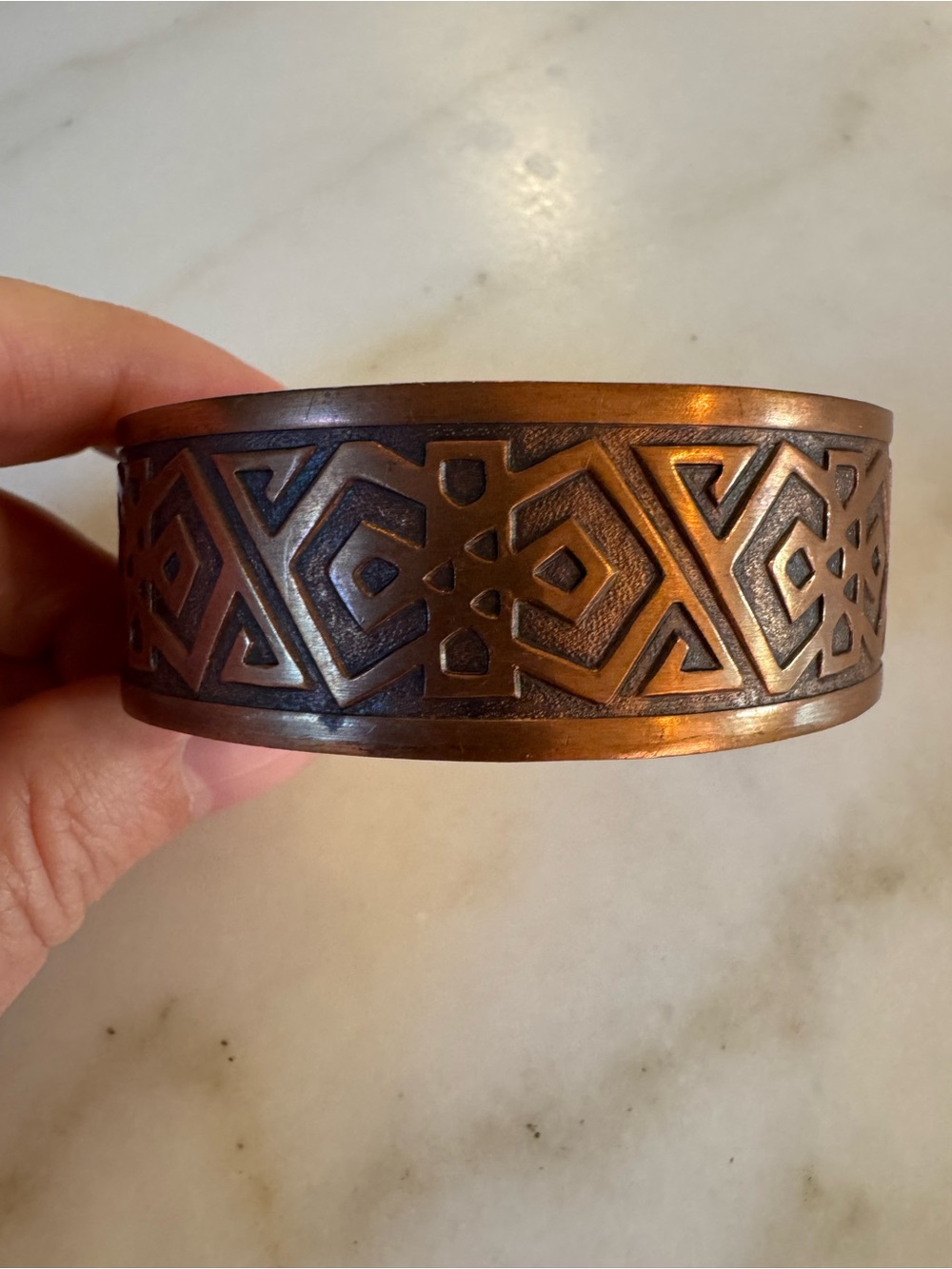 Genuine Copper Geometric Cuff Bracelet
